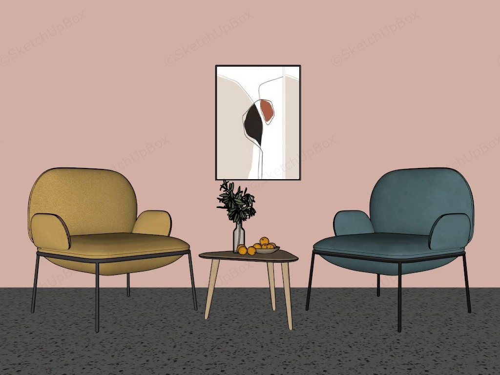 Modern Accent Chairs For Living Room sketchup model preview - SketchupBox