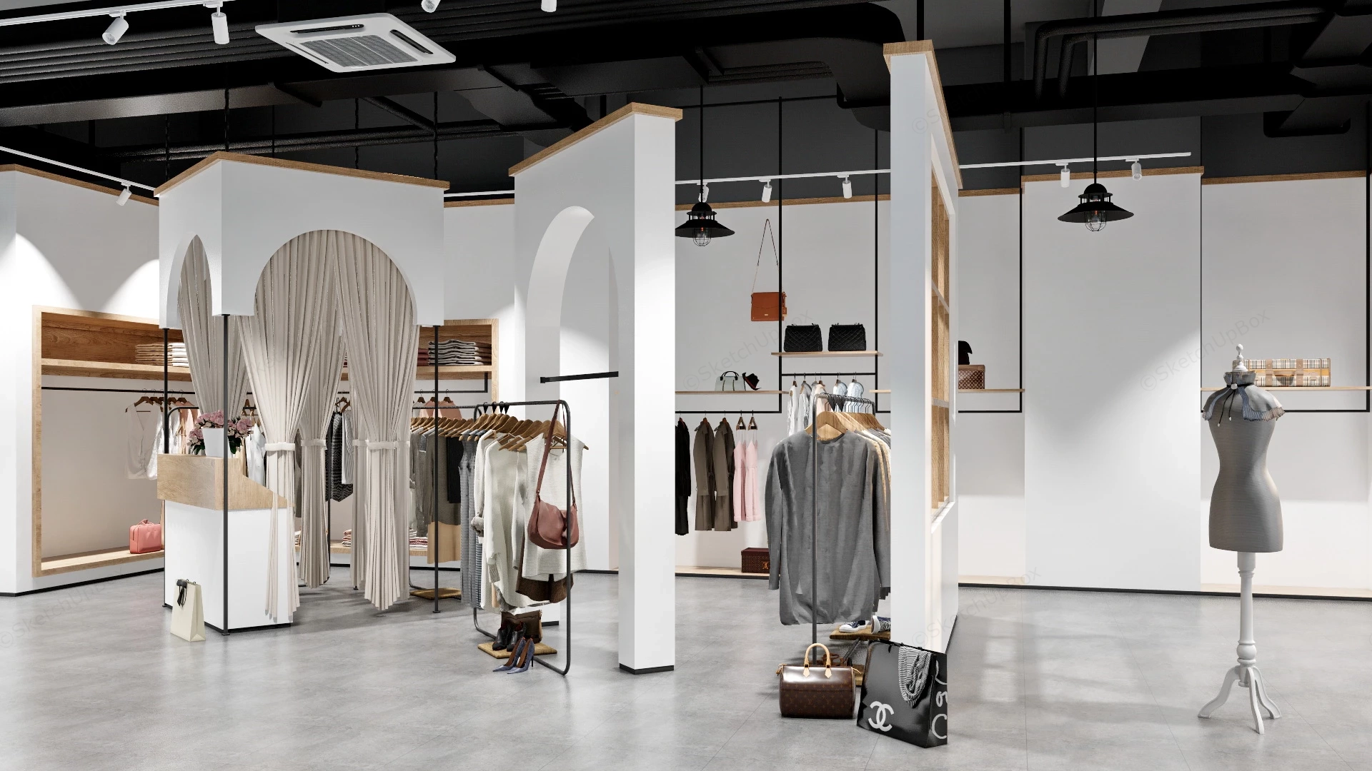 Ladies Clothing Store Design sketchup model preview - SketchupBox