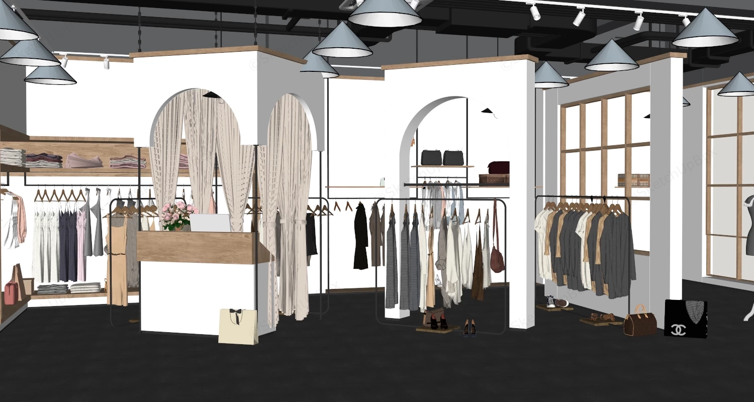 Ladies Clothing Store Design sketchup model preview - SketchupBox