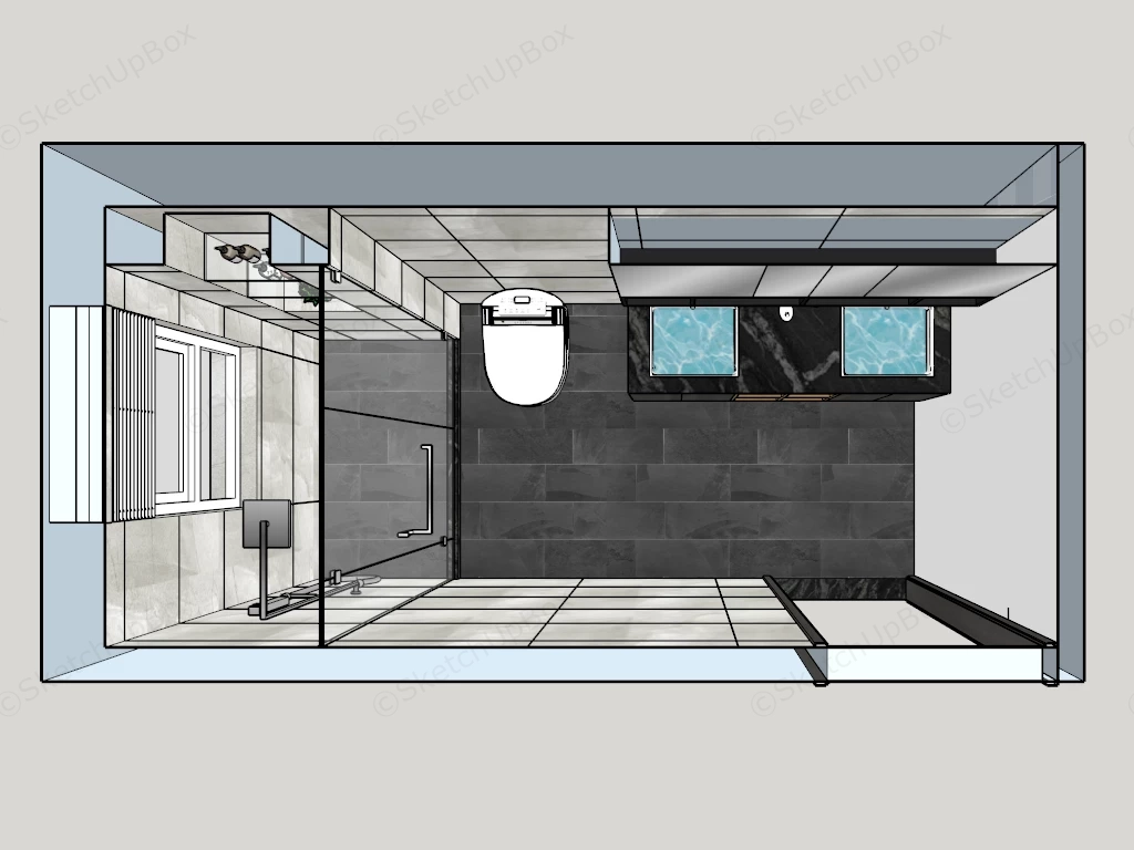 Small Bathroom Design With Shower sketchup model preview - SketchupBox