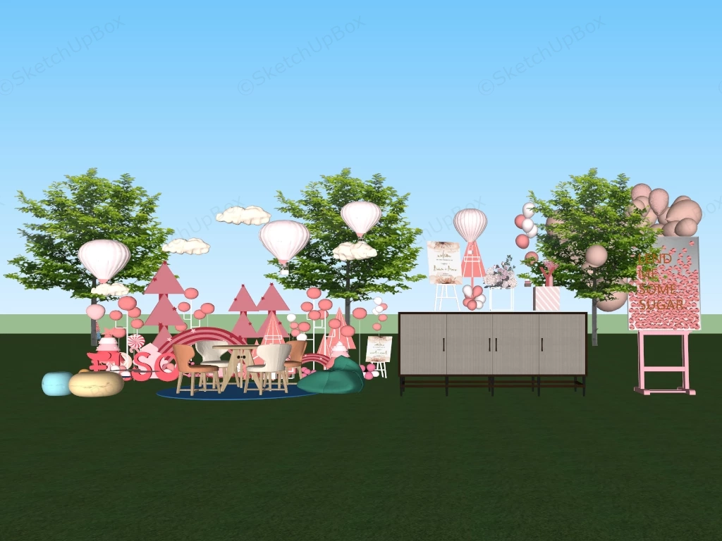 Outdoor Wedding Decorations sketchup model preview - SketchupBox