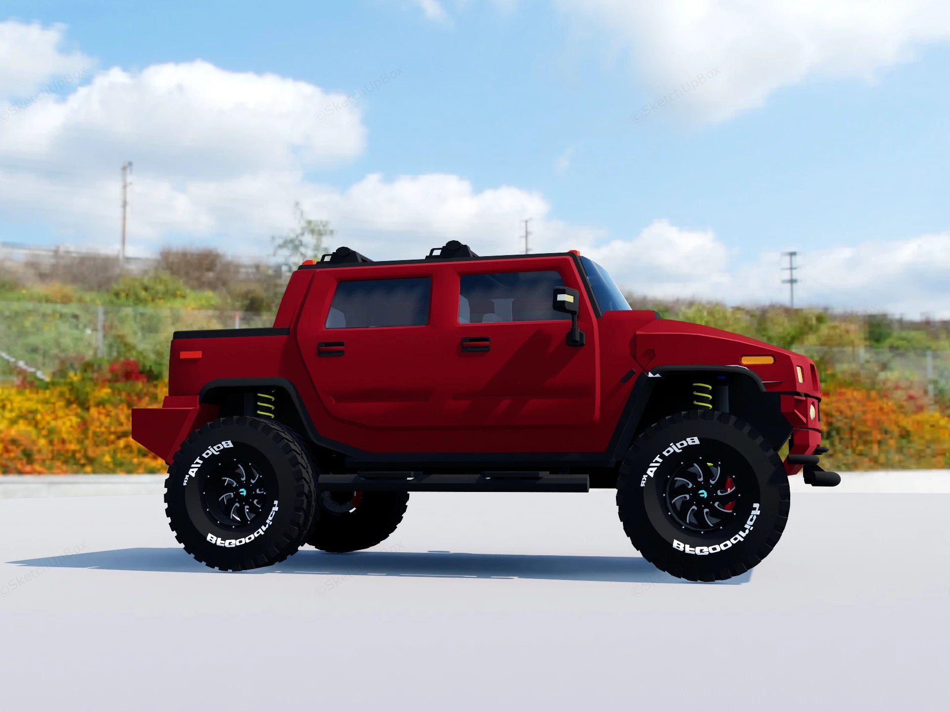 Hummer H2 SUT sketchup model preview - SketchupBox