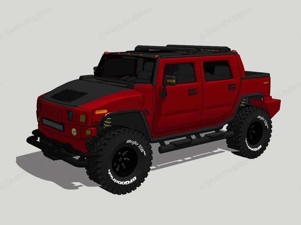 Hummer H2 SUT sketchup model preview - SketchupBox