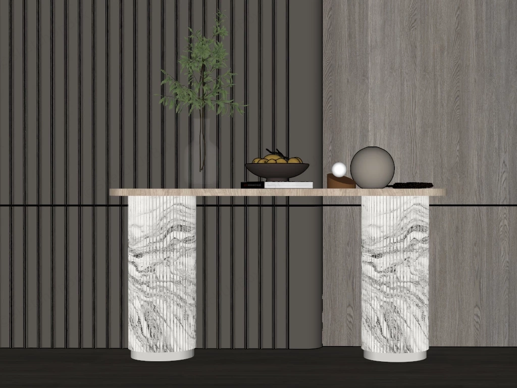 Elegant Marble Console Table sketchup model preview - SketchupBox