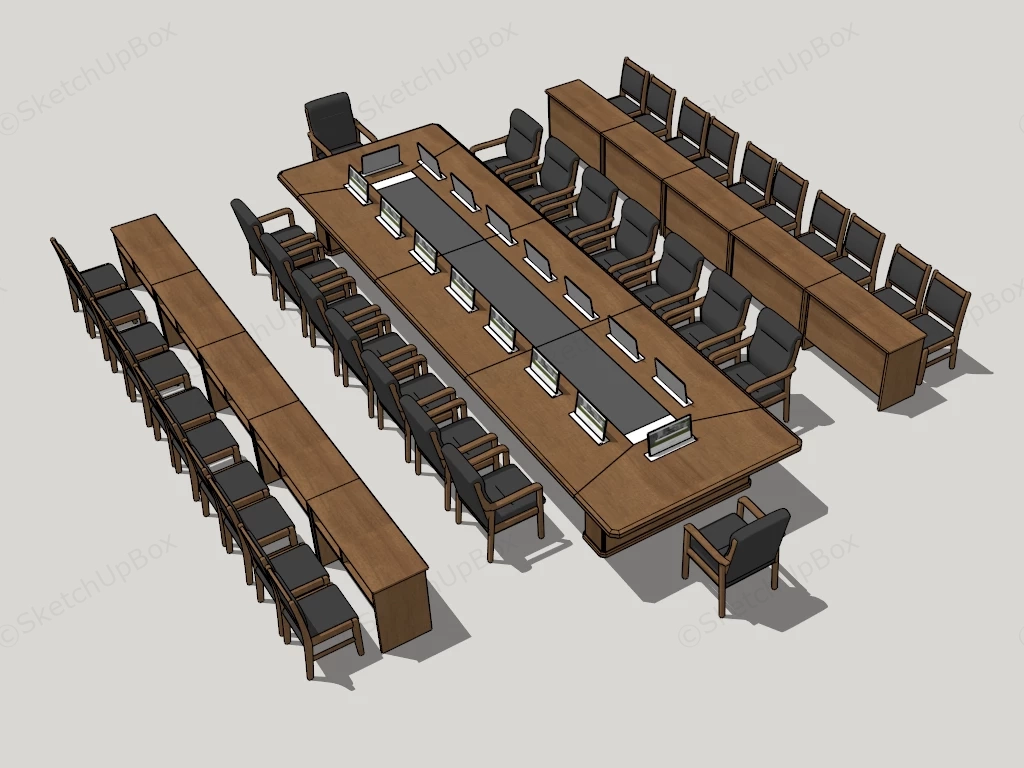Large Conference Room Furniture Layout sketchup model preview - SketchupBox