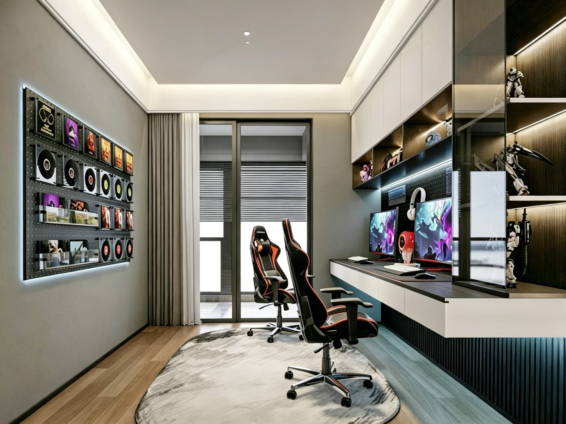 Computer Gaming Room sketchup model preview - SketchupBox