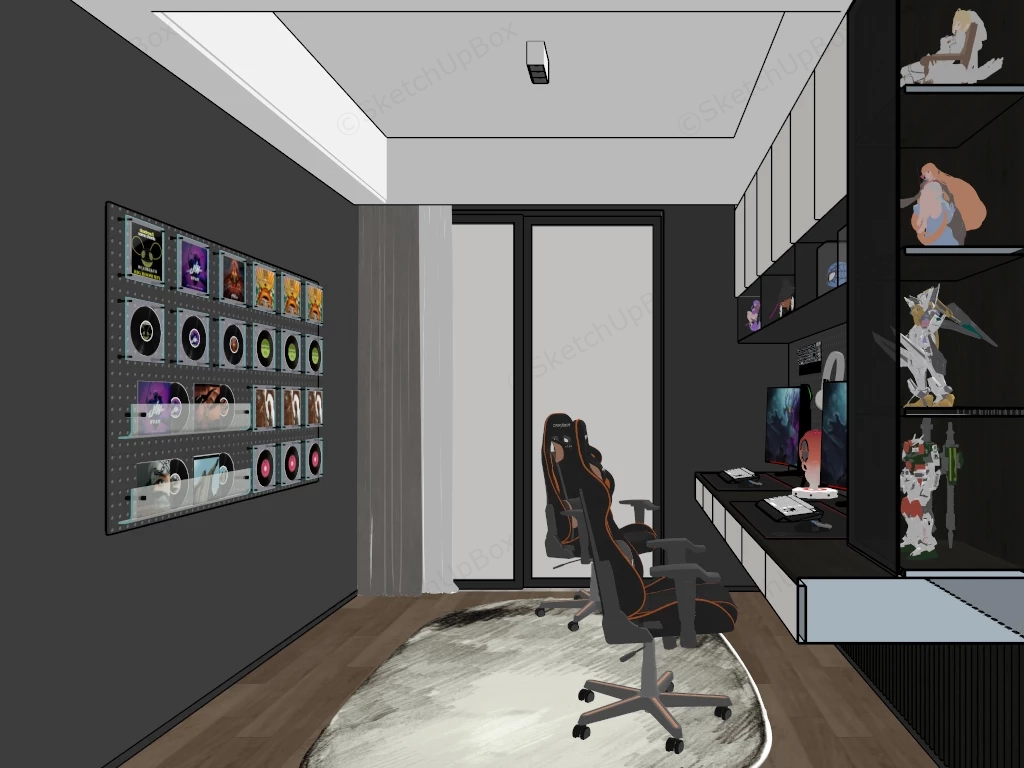 Computer Gaming Room sketchup model preview - SketchupBox