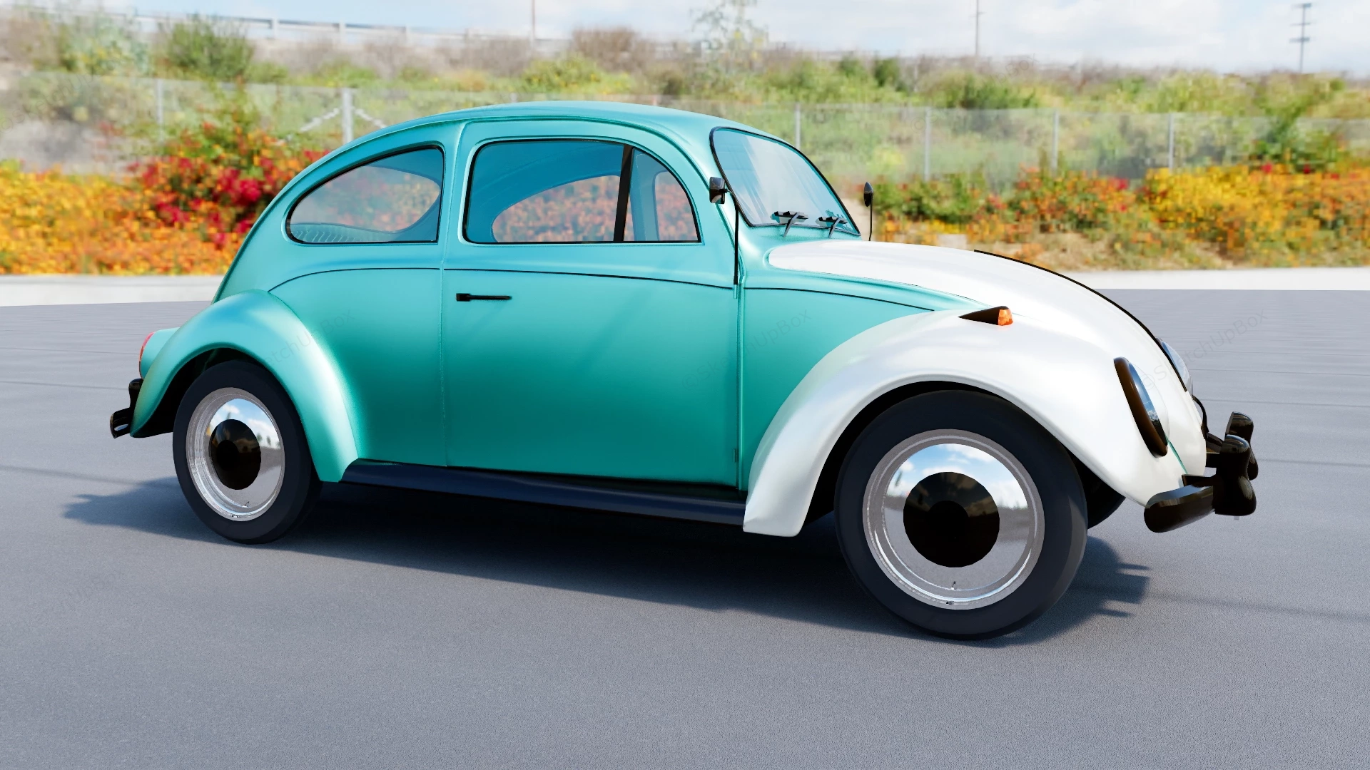 Vintage Volkswagen Beetle sketchup model preview - SketchupBox