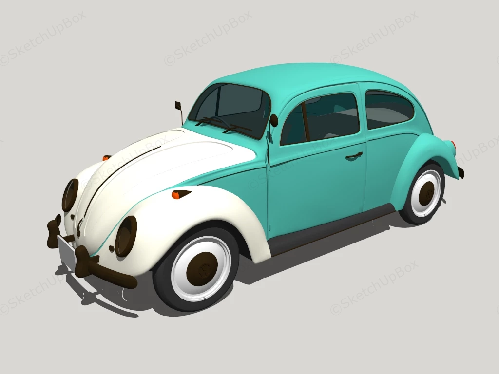 Vintage Volkswagen Beetle sketchup model preview - SketchupBox