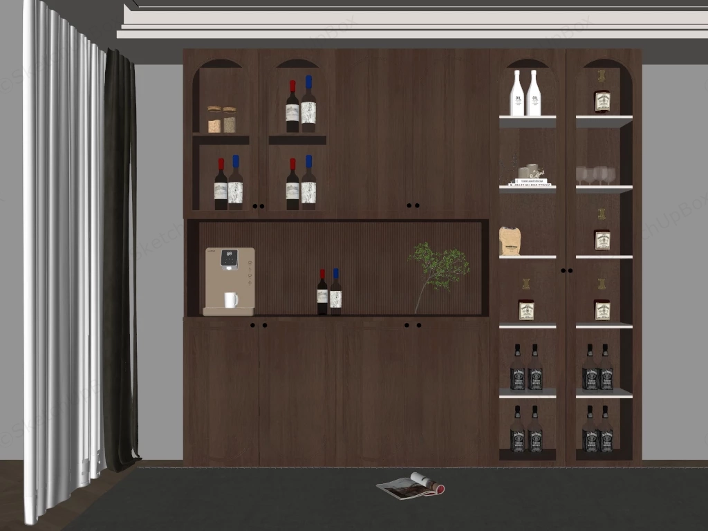 Modern Home Bar Cabinet sketchup model preview - SketchupBox