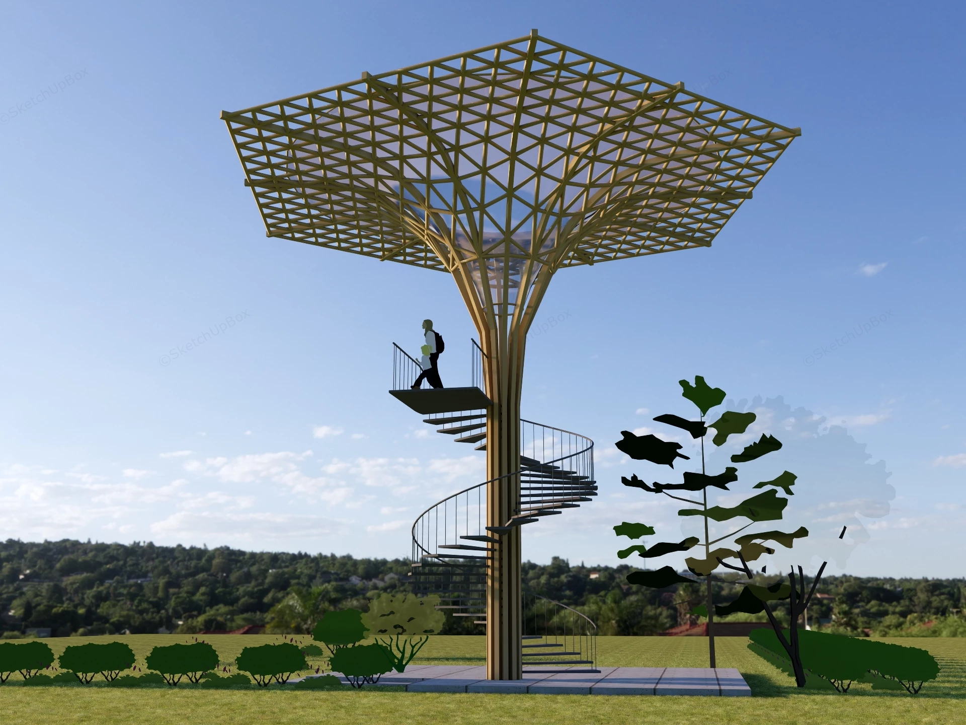 Small Observation Tower sketchup model preview - SketchupBox