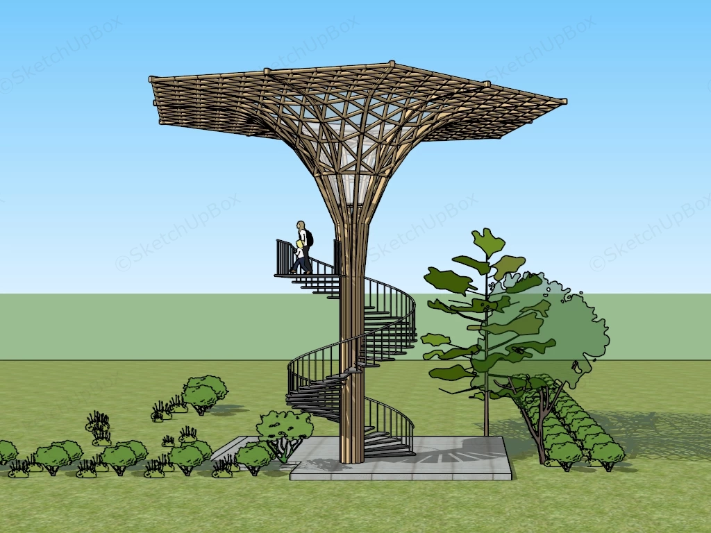 Small Observation Tower sketchup model preview - SketchupBox