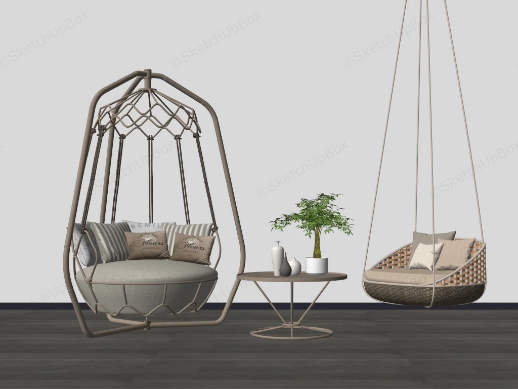 Porch Table And Chair Set sketchup model preview - SketchupBox