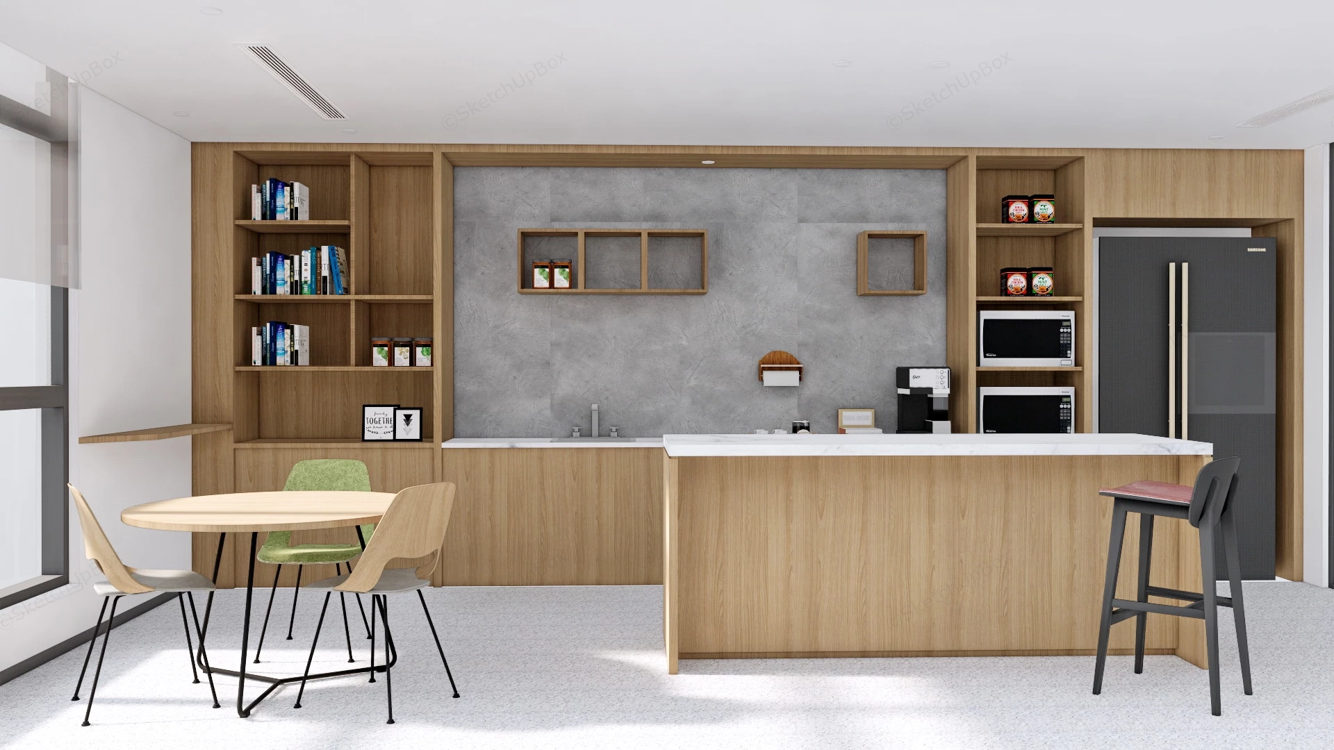 Small Office Break Room Design sketchup model preview - SketchupBox