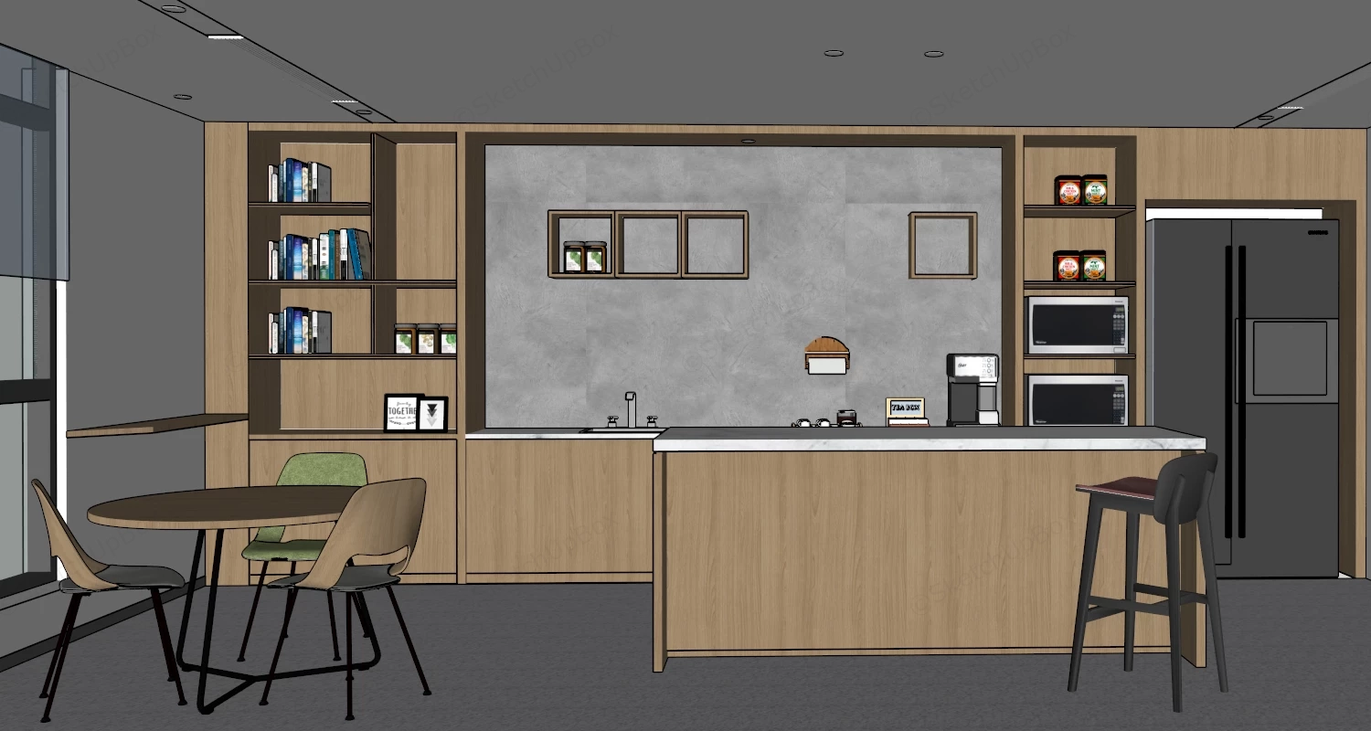Small Office Break Room Design sketchup model preview - SketchupBox