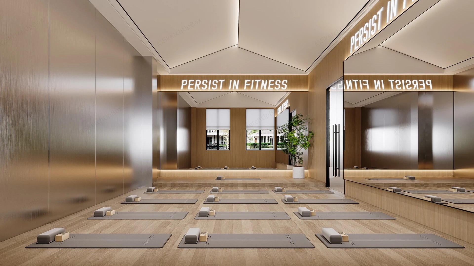 Luxury Yoga Studio Design sketchup model preview - SketchupBox