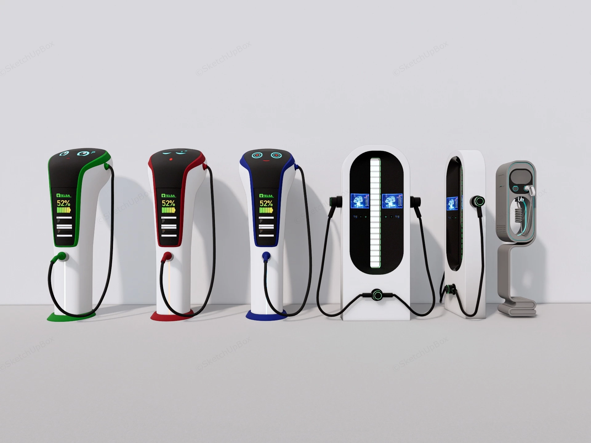 Electric Car Charger sketchup model preview - SketchupBox