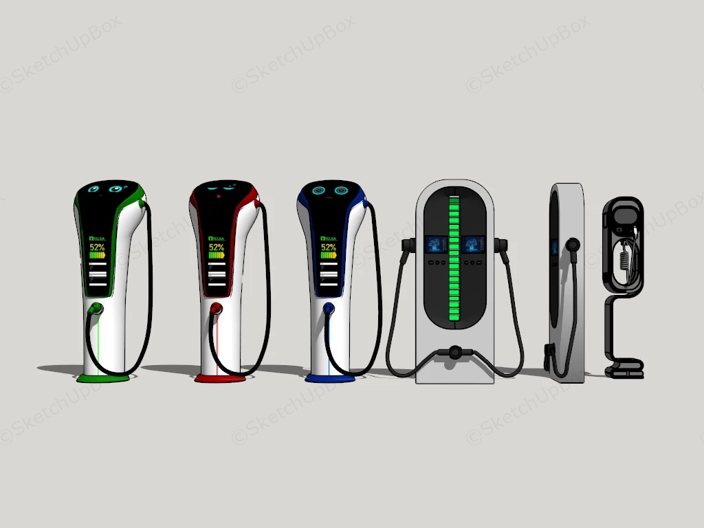 Electric Car Charger sketchup model preview - SketchupBox