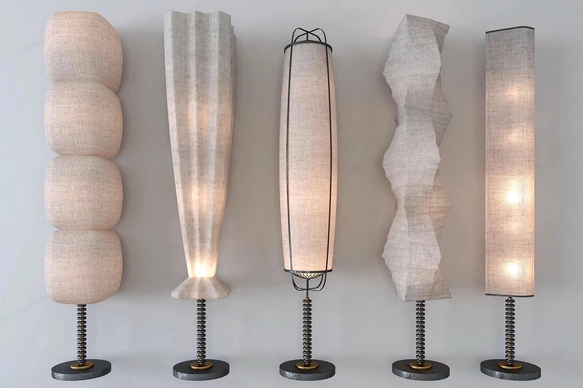 Wabi Sabi Floor Lamps sketchup model preview - SketchupBox