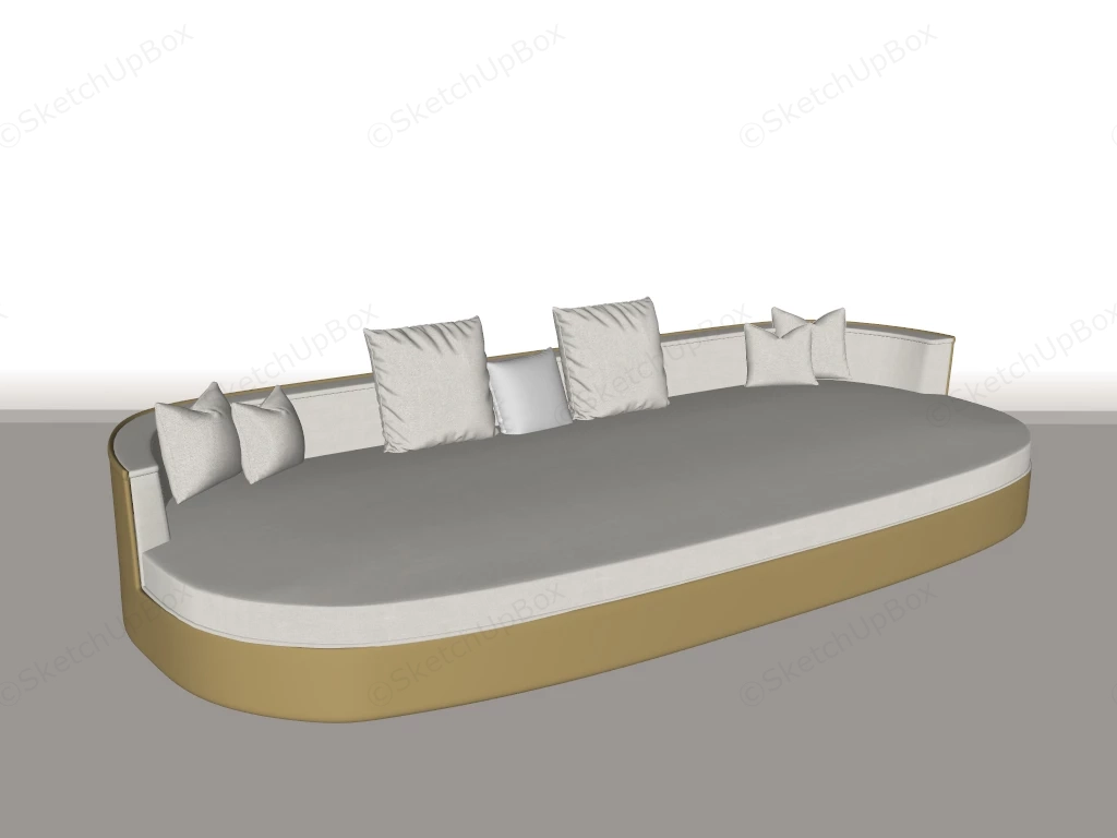 Oval Sofa Couch sketchup model preview - SketchupBox