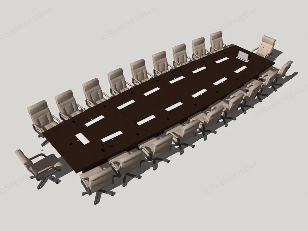 Large Conference Table And Chairs sketchup model preview - SketchupBox