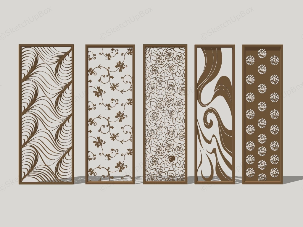 Decorative Metal Room Divider Panels sketchup model preview - SketchupBox