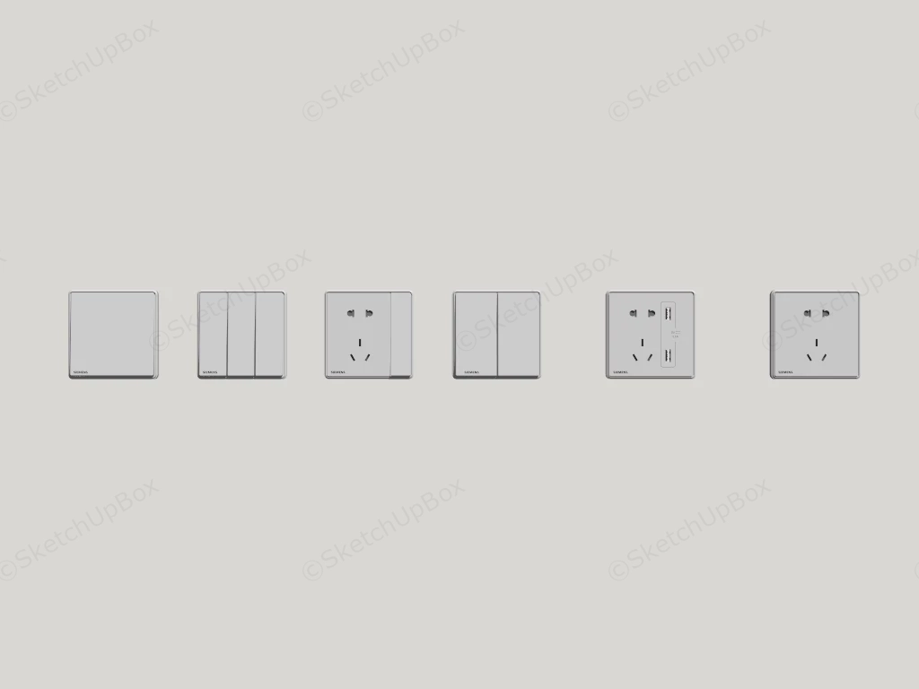 Electrical Switches And Sockets sketchup model preview - SketchupBox