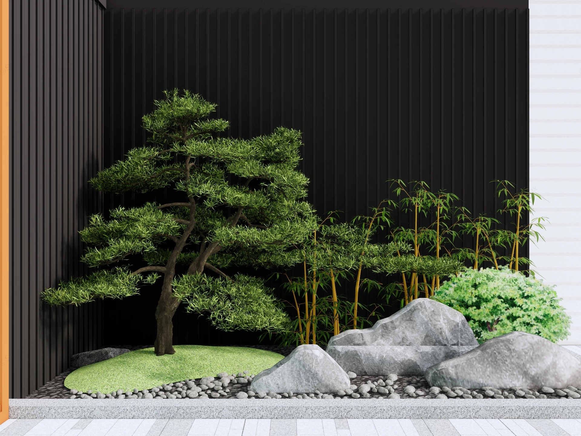 Small Corner Garden sketchup model preview - SketchupBox
