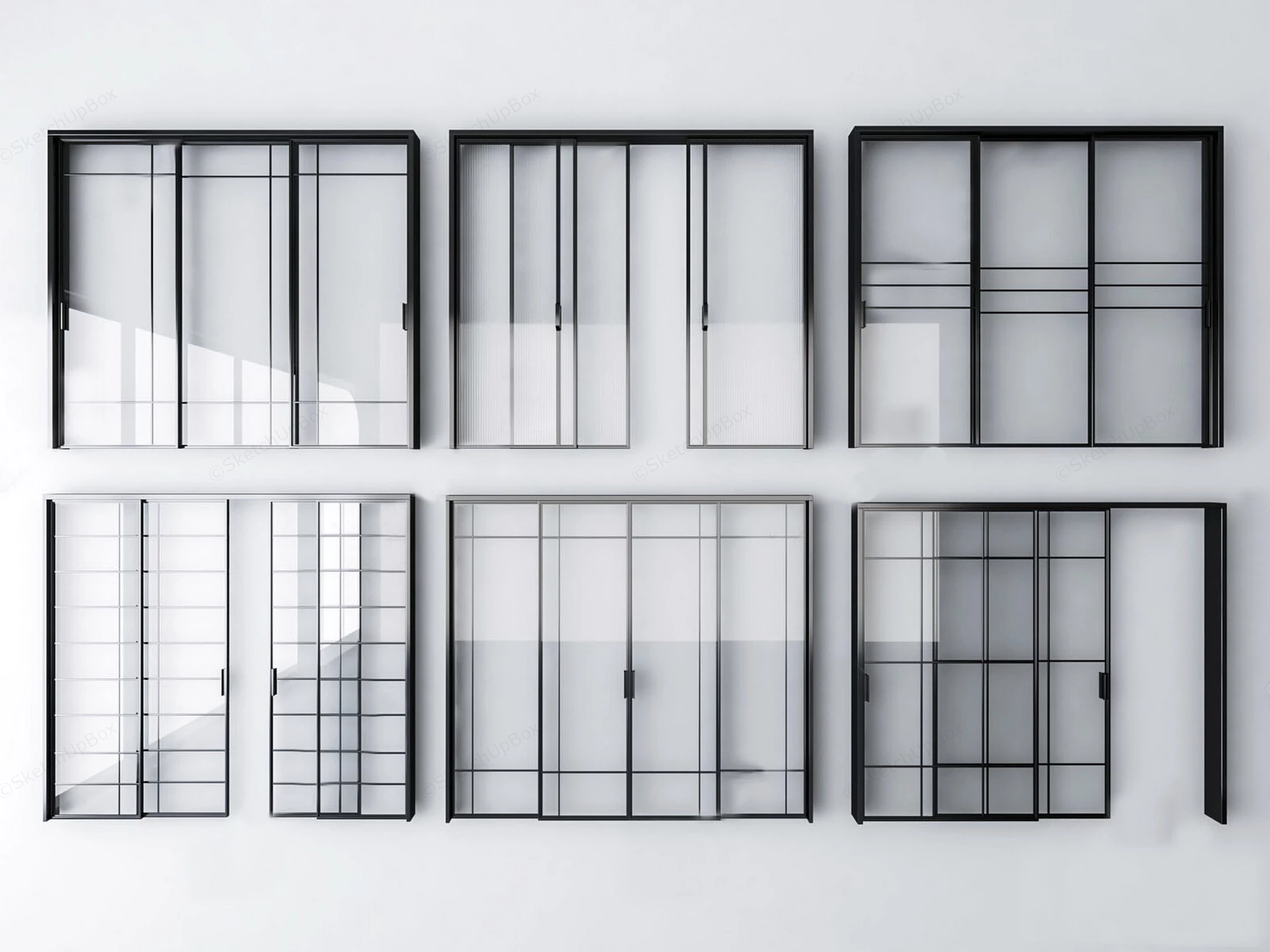 Interior Sliding Glass Doors sketchup model preview - SketchupBox