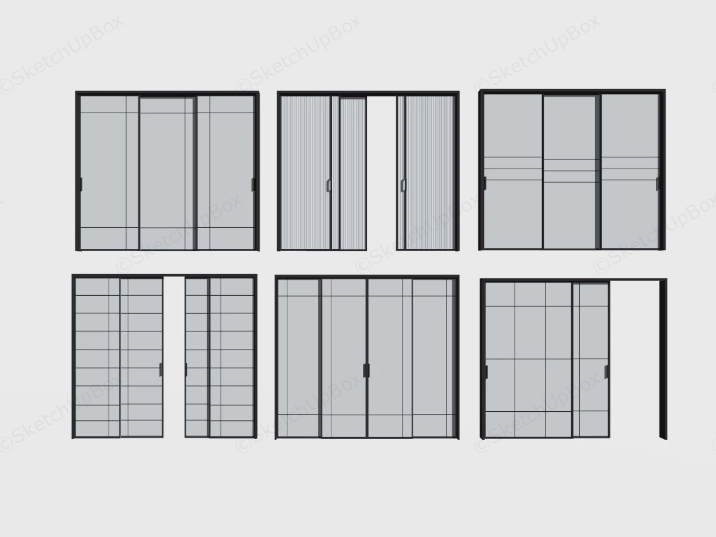 Interior Sliding Glass Doors sketchup model preview - SketchupBox