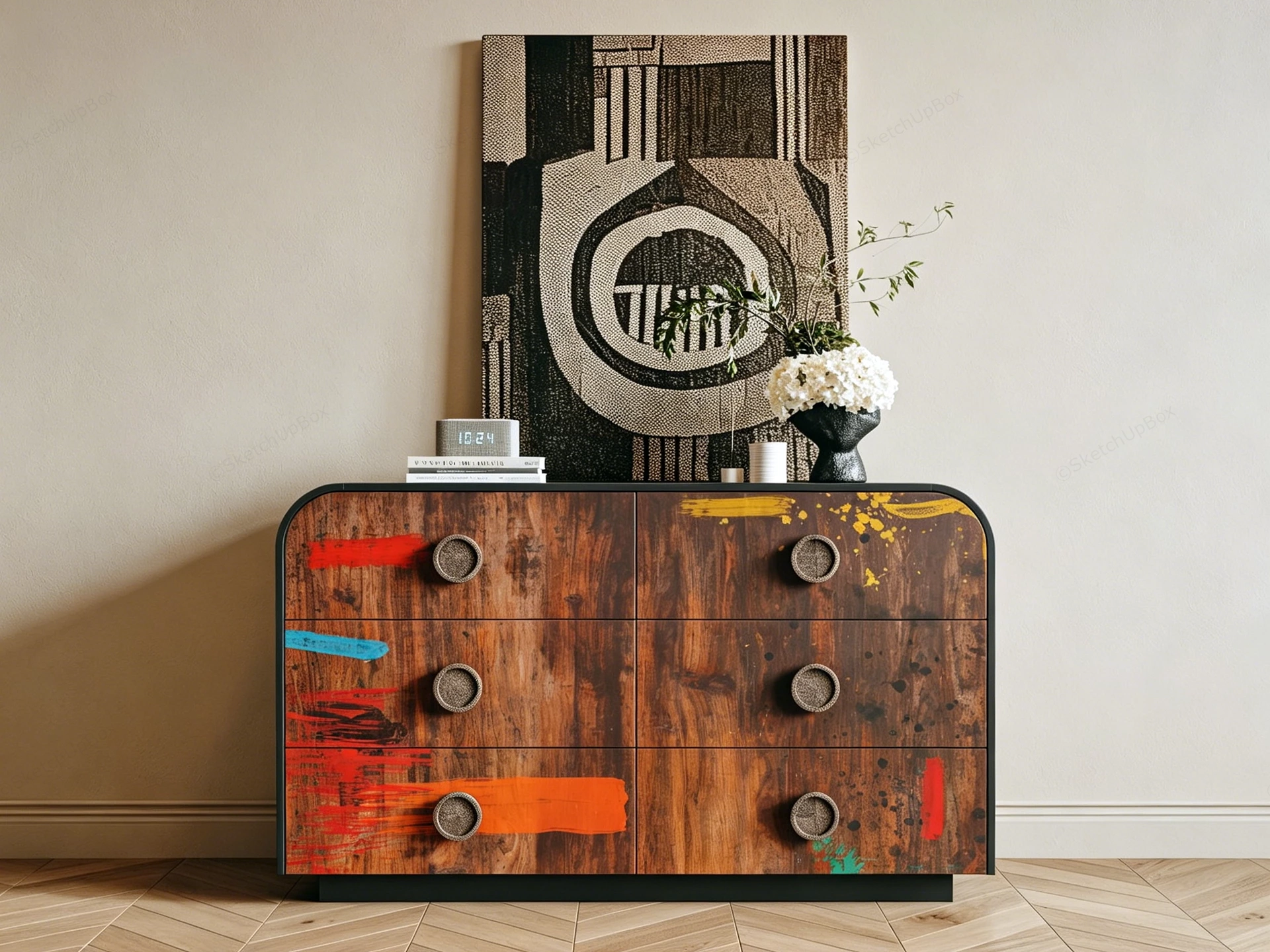 Vintage Shabby Dresser sketchup model preview - SketchupBox