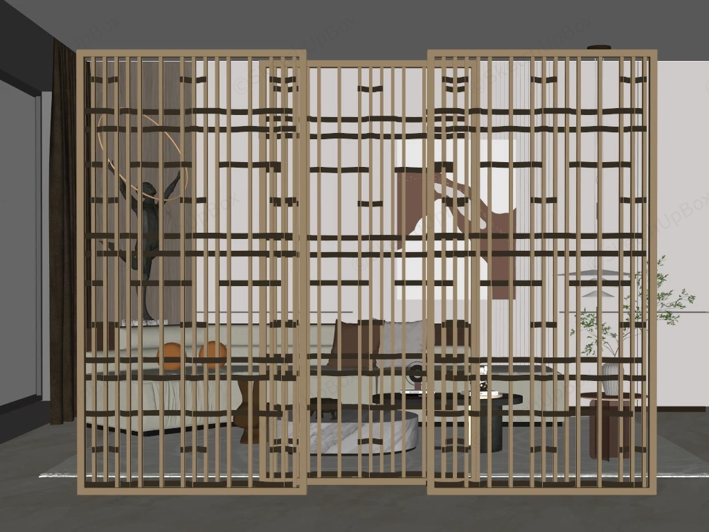 Metal Room Dividers For Living Room sketchup model preview - SketchupBox