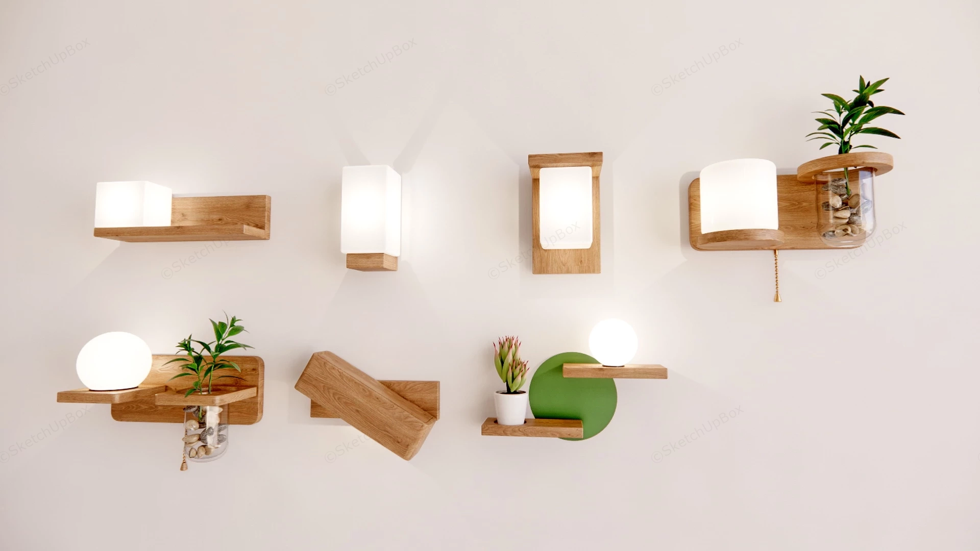 Wooden Wall Sconces sketchup model preview - SketchupBox