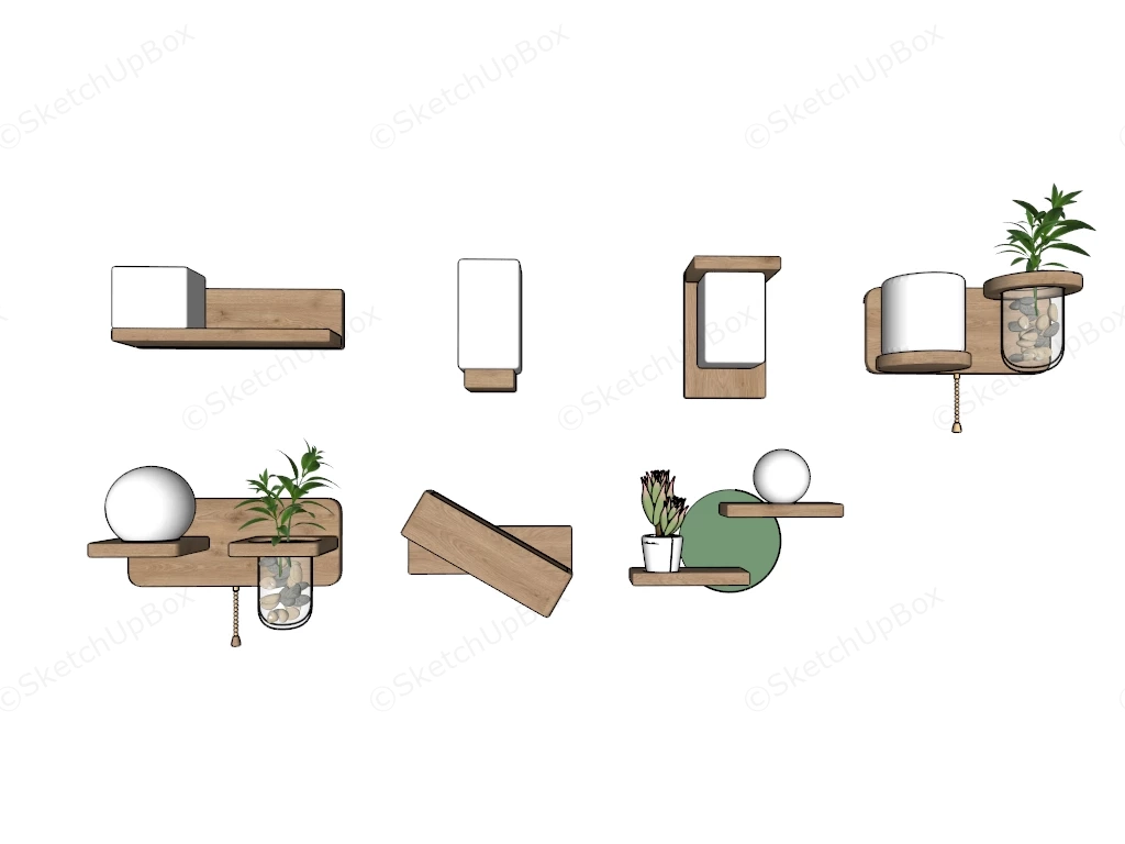 Wooden Wall Sconces sketchup model preview - SketchupBox