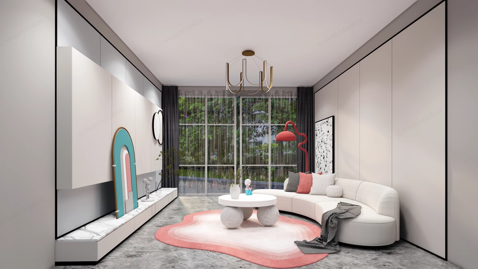 Simple Small Living Room Design sketchup model preview - SketchupBox