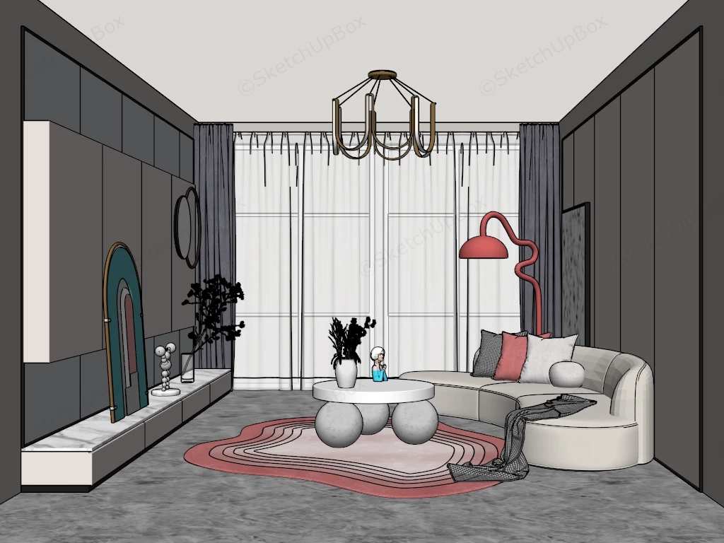 Simple Small Living Room Design sketchup model preview - SketchupBox