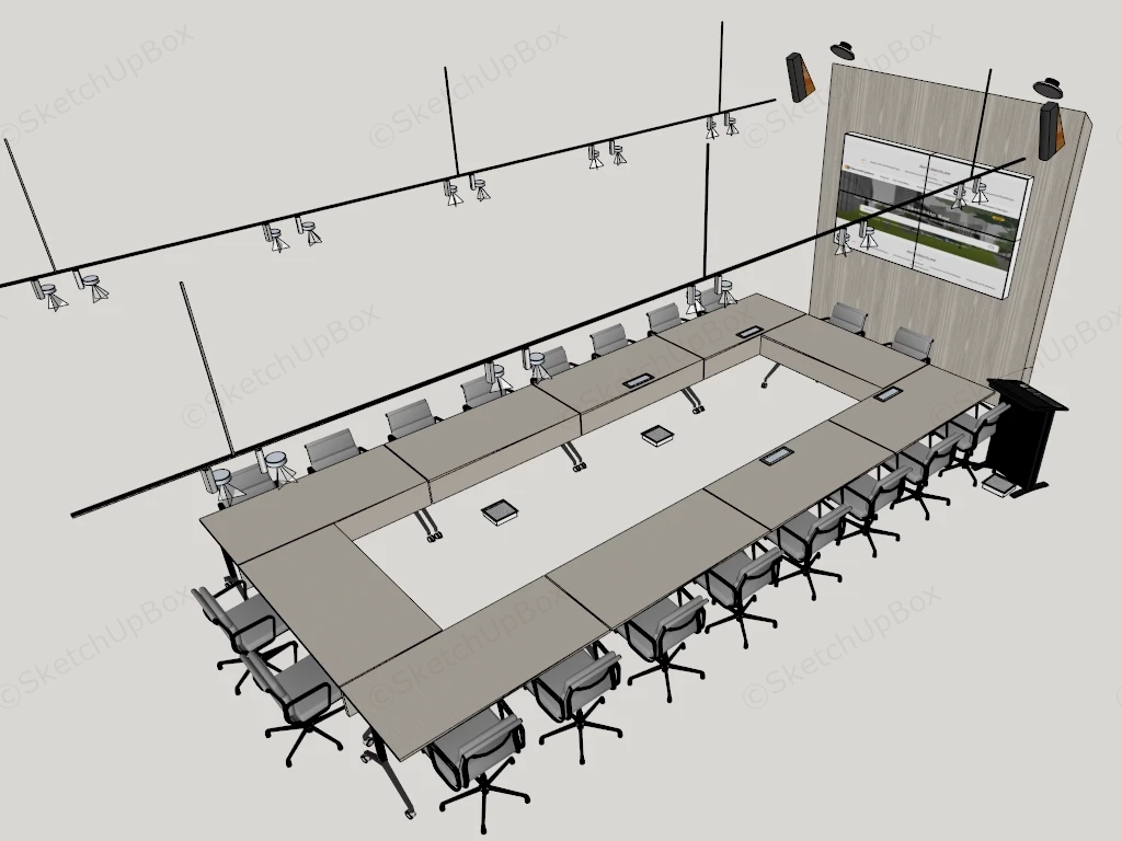 Conference Room Furniture Ideas sketchup model preview - SketchupBox