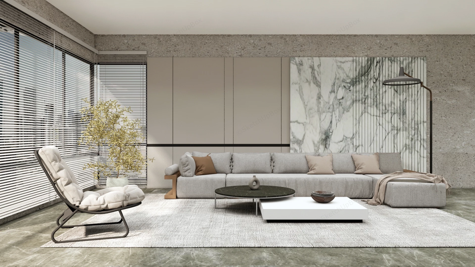 Modern Living Room Sofa Set sketchup model preview - SketchupBox