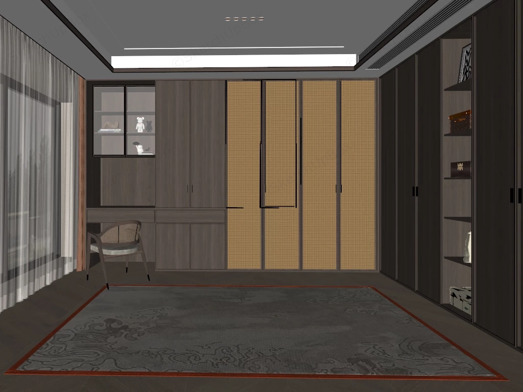 Asian Style Dressing Room sketchup model preview - SketchupBox