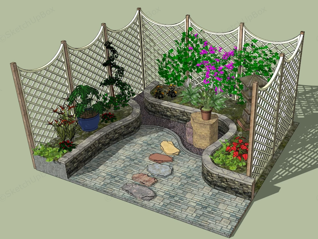 Small Garden Area Ideas sketchup model preview - SketchupBox