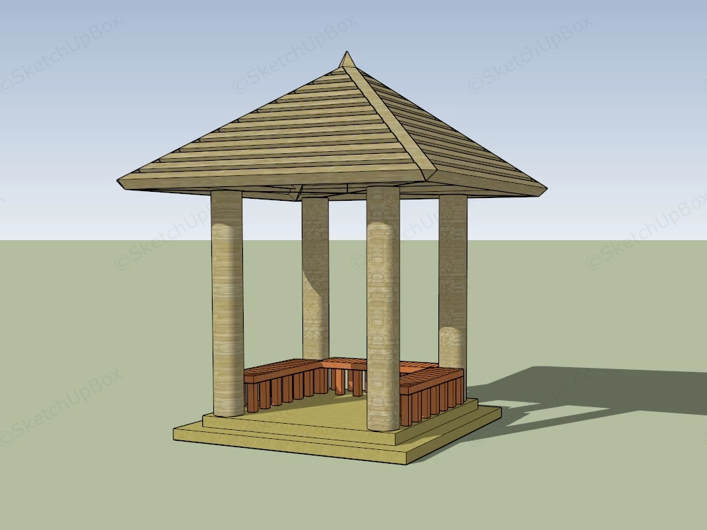 Small Garden Gazebo sketchup model preview - SketchupBox