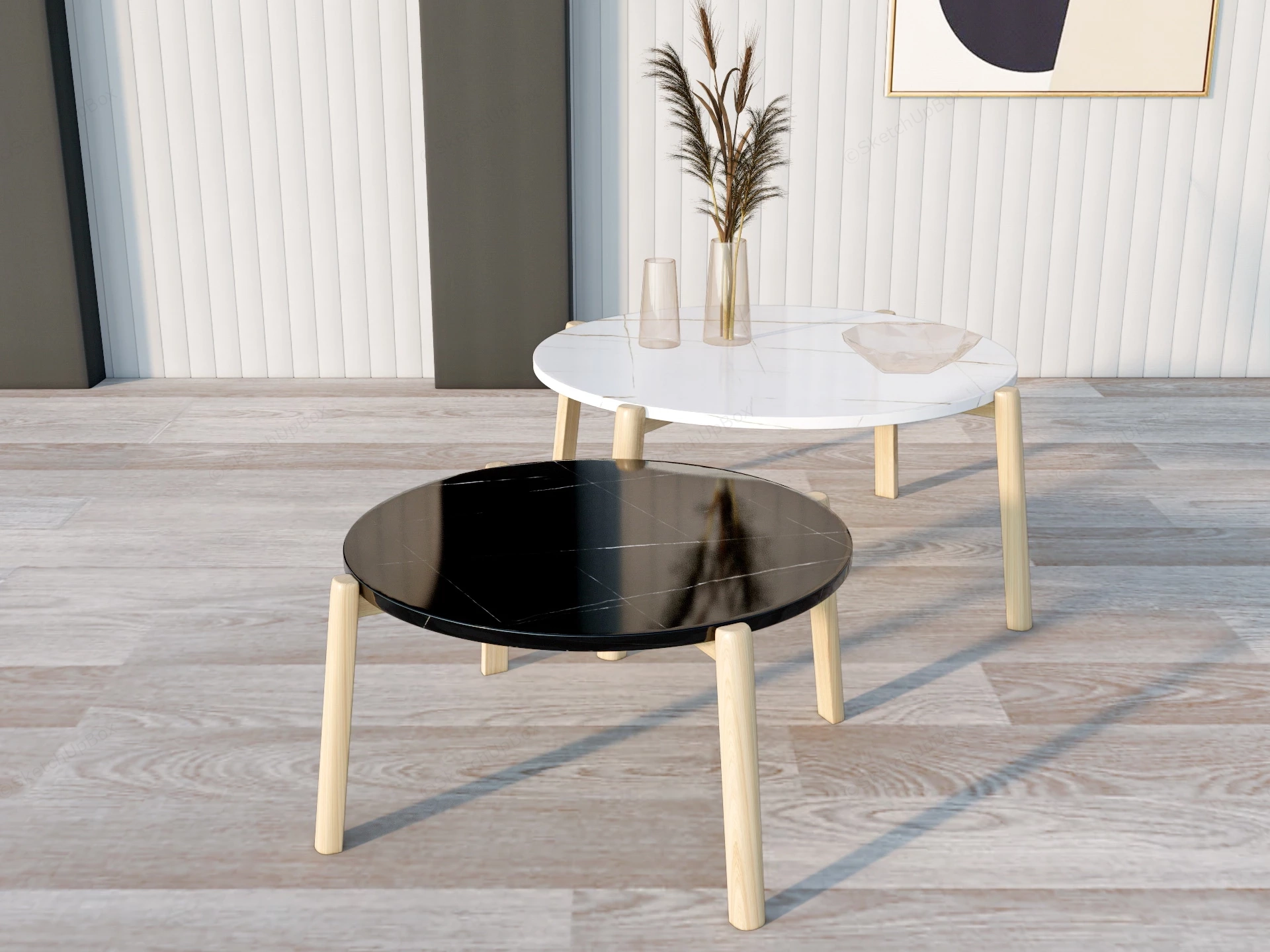2 Piece Coffee Table Set sketchup model preview - SketchupBox