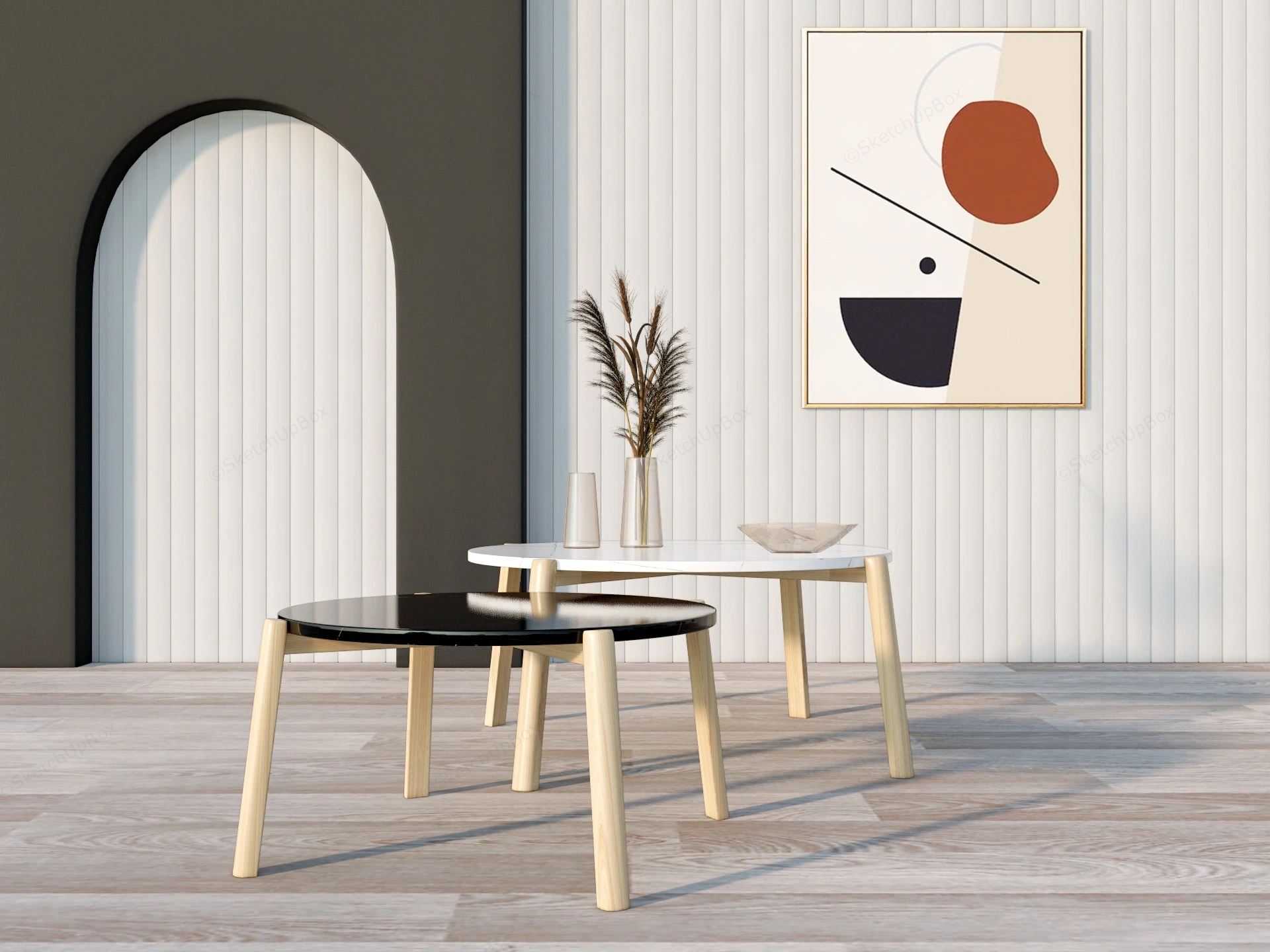 2 Piece Coffee Table Set sketchup model preview - SketchupBox