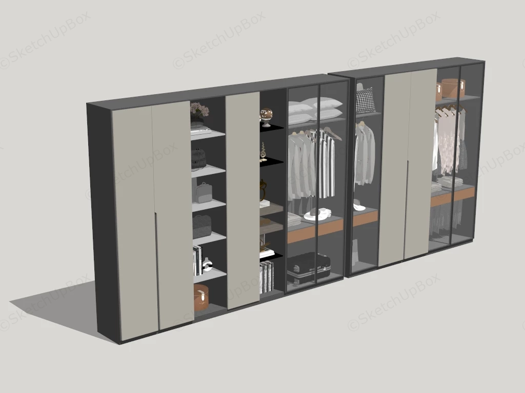 Modern Wardrobe Design sketchup model preview - SketchupBox