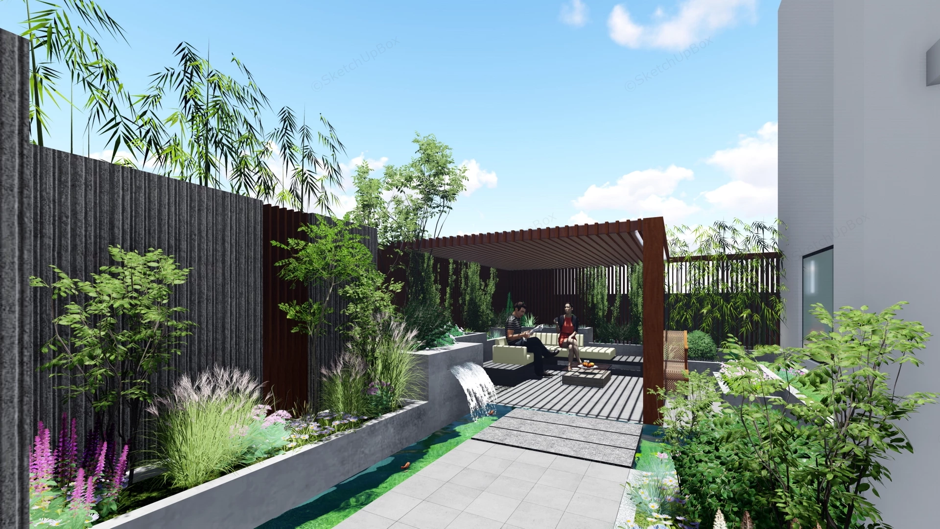 Back Yard Landscaping Ideas sketchup model preview - SketchupBox