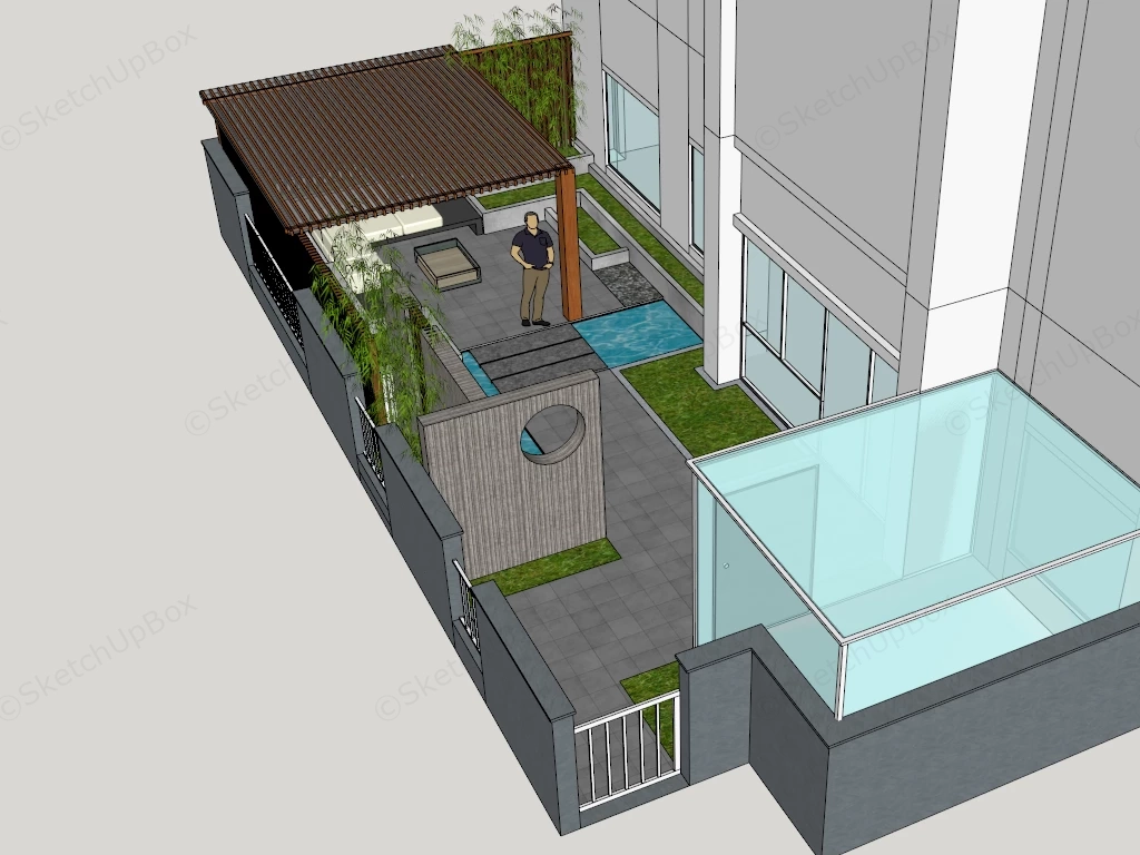 Back Yard Landscaping Ideas sketchup model preview - SketchupBox