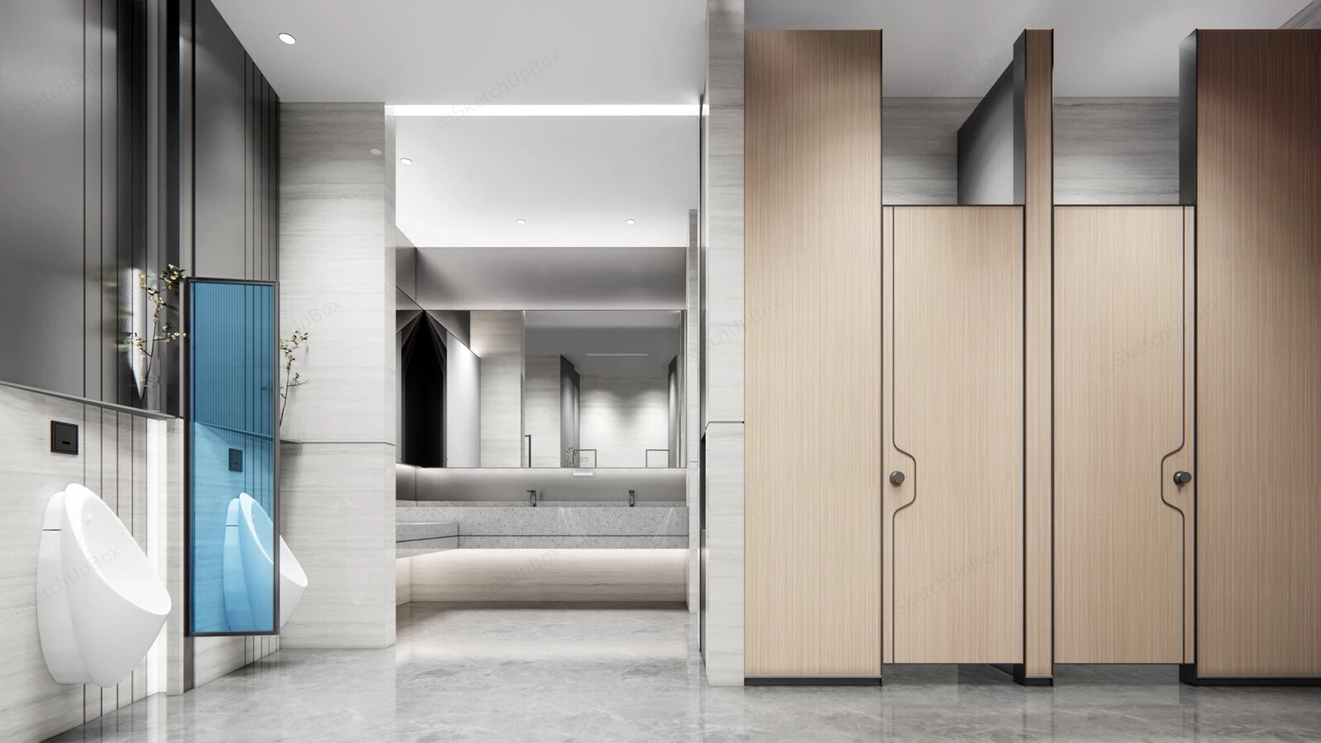 Commercial Restroom Design sketchup model preview - SketchupBox