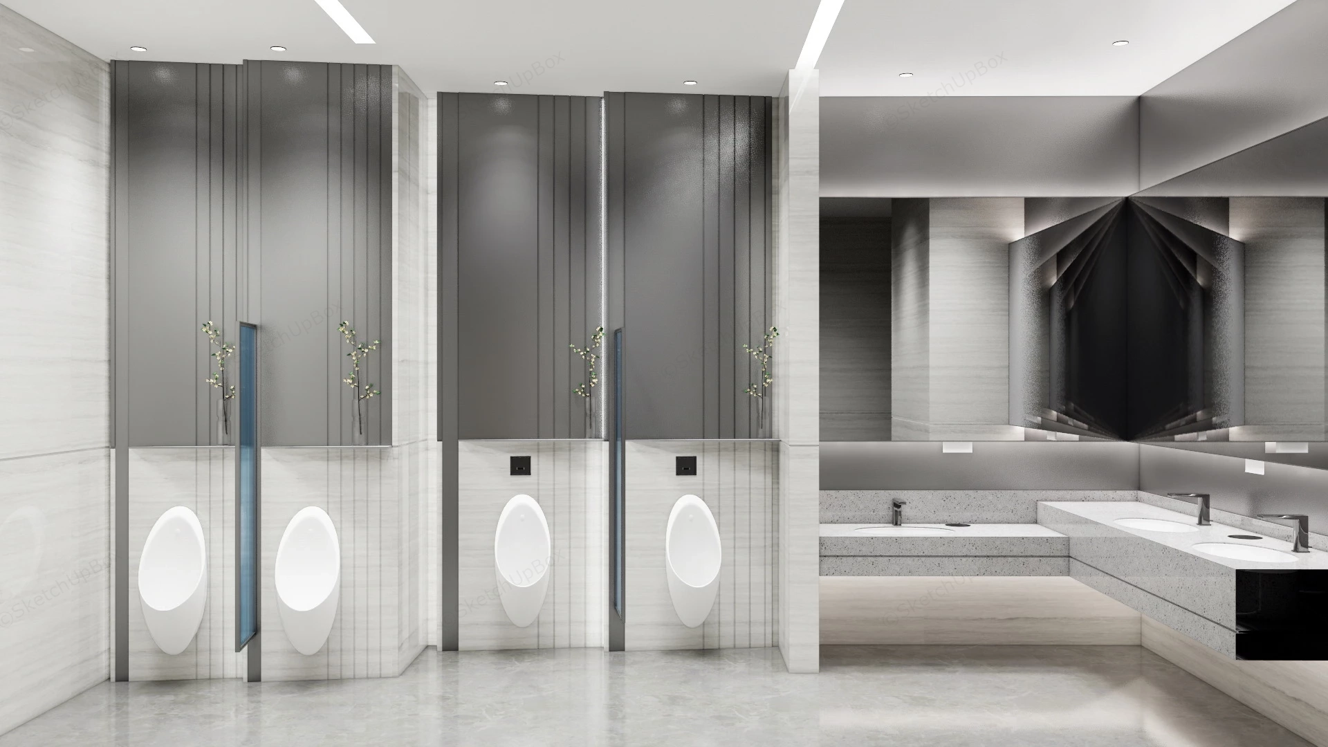 Commercial Restroom Design sketchup model preview - SketchupBox