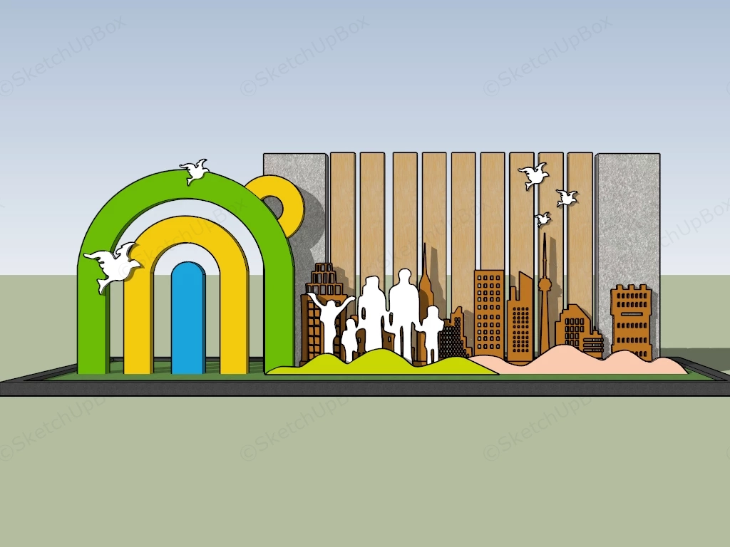 Urban Park Sculpture sketchup model preview - SketchupBox