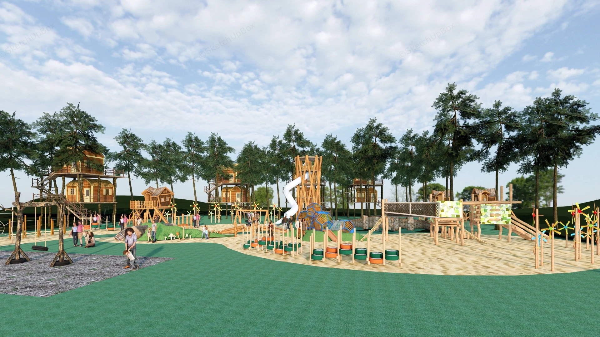 Nature Play Playground sketchup model preview - SketchupBox